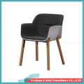 Hz-B316 Blue PU Leather Seat Black Metal Leg Dining Chair